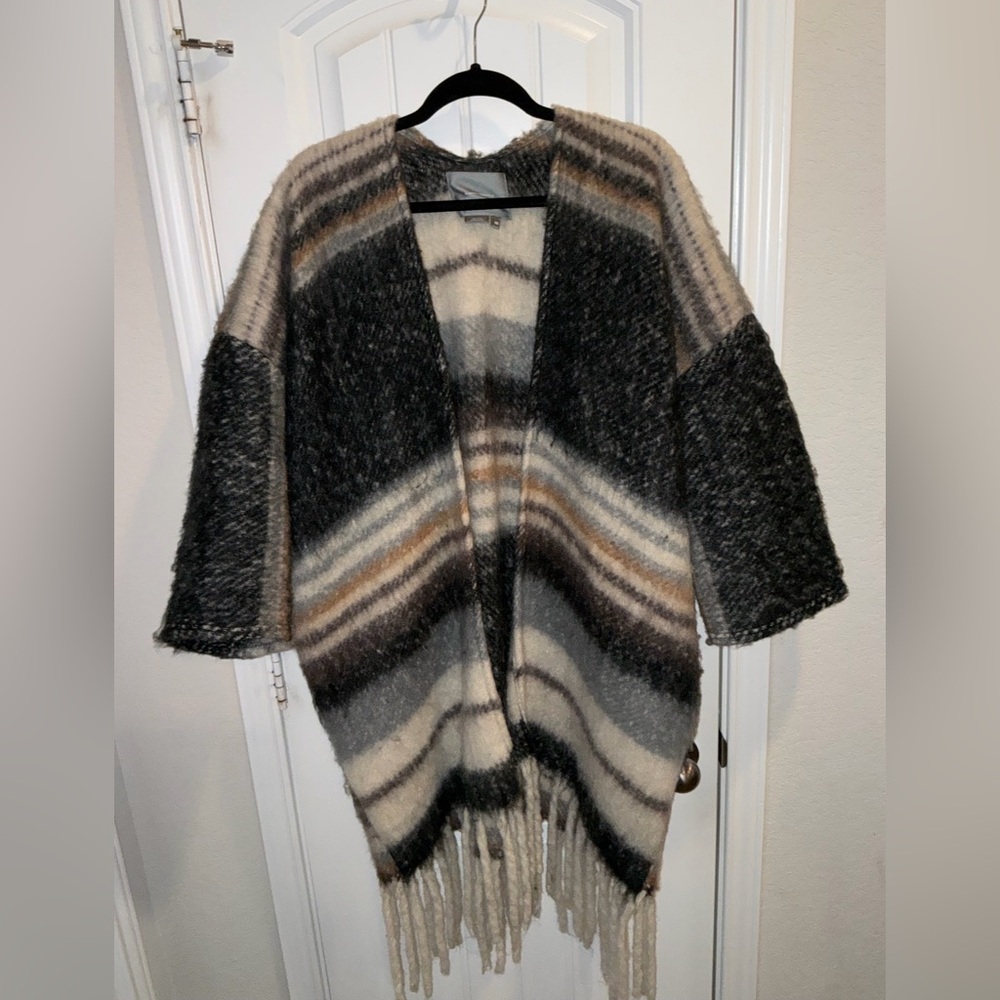 Anthropologie Multicolor Knit Cardigan fuzzy cardigan